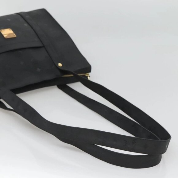 MCM Vicetos Logogram Shoulder Bag PVC Black Gold Auth - Picture 7 of 15